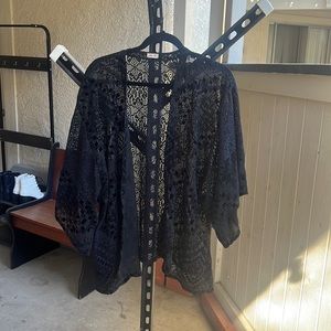 Black lace and velvet tunic